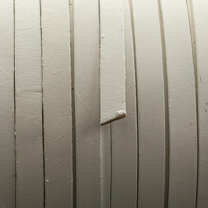 Äkta läderband 8x2 mm, Vit (meter)