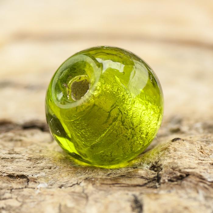 Glaspärla Unik 9x7 mm, Grön (5st)