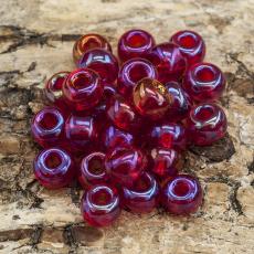 Seed Beads transparent rainbow 5 mm, Mörkröd (20g)