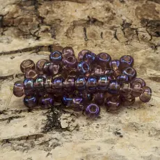Seed Beads transparent rainbow 5 mm, Mörklila (20g)
