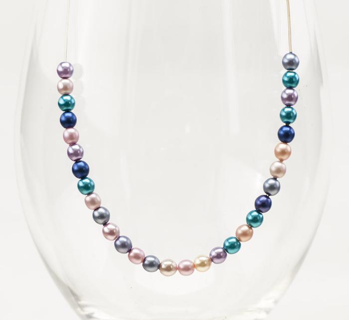 Vaxad glaspärla 4 mm, Färgmix (60st)