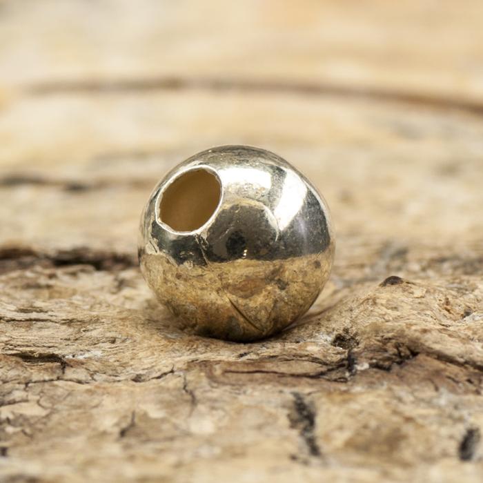 Metallpärla 6x7 mm, Ljusgul/Silver (15st)