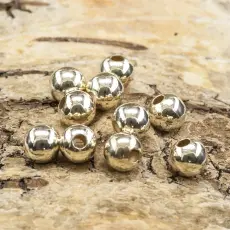 Metallp&auml;rla 6x7 mm, Ljusgul/Silver (15st)