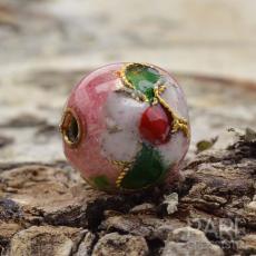 Cloisonnepärla 10 mm, Rosa (st)