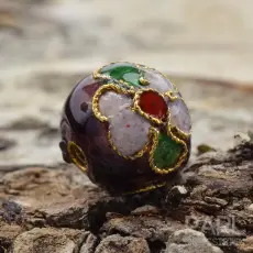 Cloisonnepärla 10 mm, Svart (st)