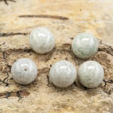 Melerad glasp&auml;rla rund 10 mm, Gr&ouml;nbl&aring;vit (5st)