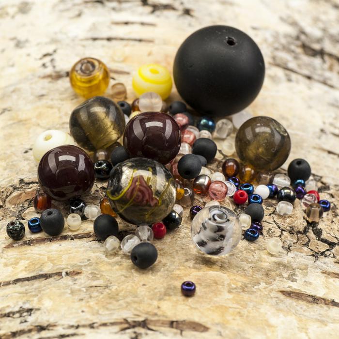 Glaspärla Rund 4-20 mm, Färgmix (20g)