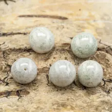 Melerad glasp&auml;rla rund 10 mm, Gr&ouml;nbl&aring;vit (5st)