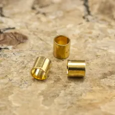 Klämpärla avlång 2 mm, Guldfärg (ca 25st)