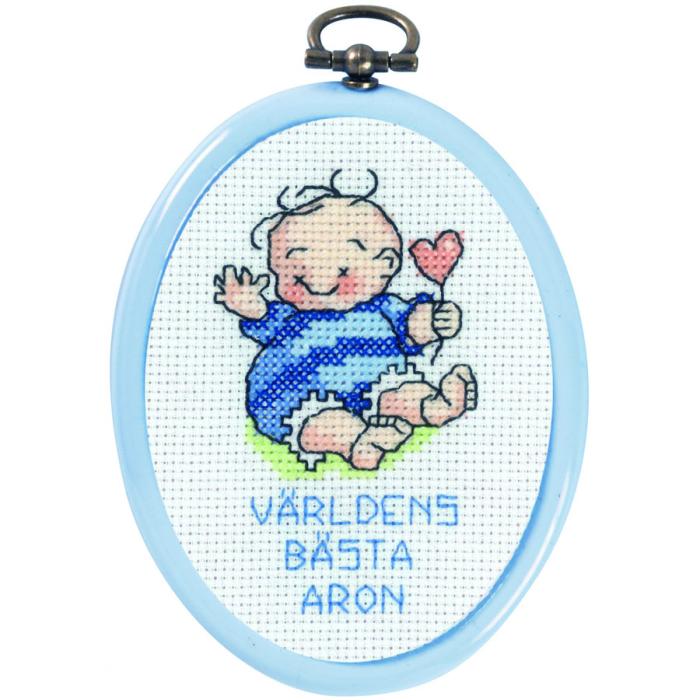 Broderikit Namntavla - Aron