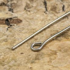 Hattn&aring;l med ring 40x0,7 mm, Platinaf&auml;rg (30st)