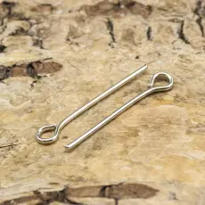 Hattn&aring;l med ring 20x0,7 mm, Platinaf&auml;rg (30st)