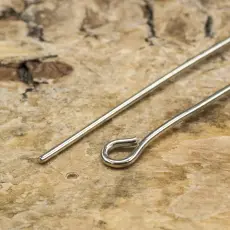 Hattn&aring;l med ring 40x0,7 mm, Platinaf&auml;rg (30st)