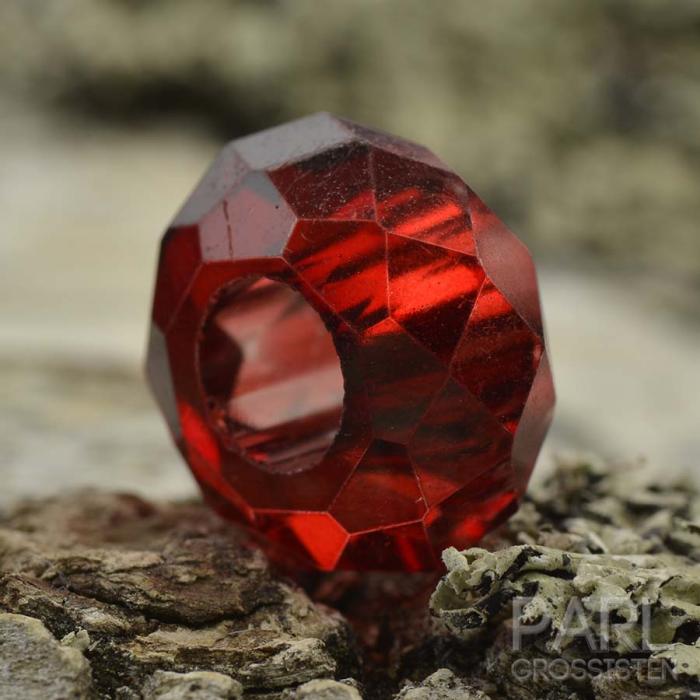 Facetterad ormlänkspärla 14x8 mm, Röd (st)