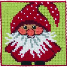 Barnbroderi på stramalj - Tomte