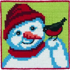 Barnbroderi - Snögubbe
