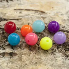 Rund, fluorescerande akrylpärla 6 mm, Mix (30st)