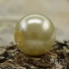 Vaxad glaspärla 10 mm, Gräddvit (10st)
