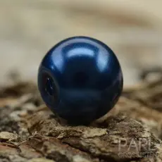 Vaxad glaspärla 6 mm, Stålblå (40st)