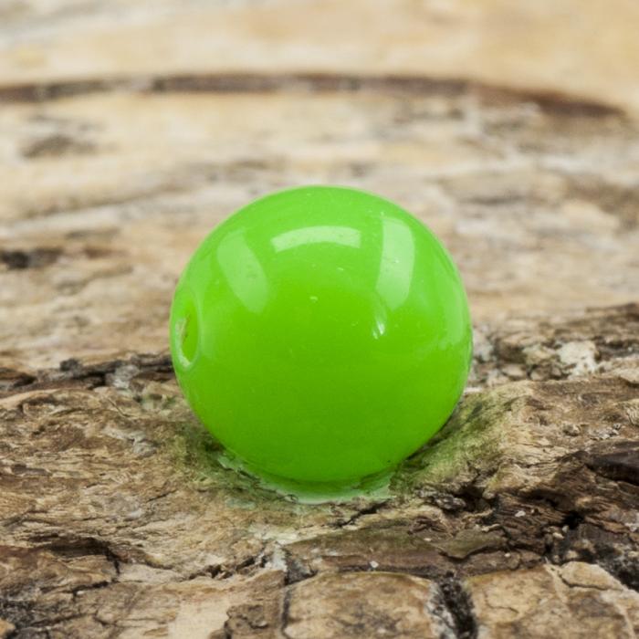 Rund, fluorescerande akrylpärla 6 mm, Grön (30st)