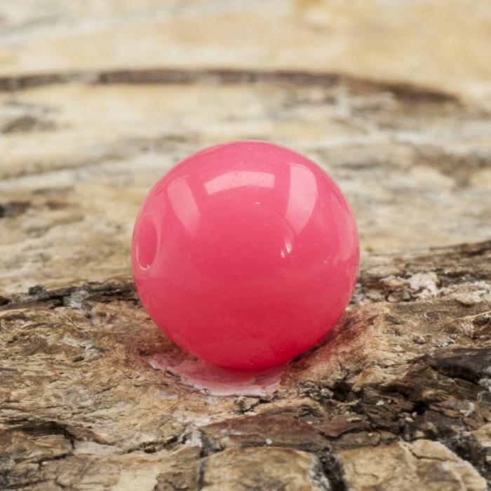 Rund, fluorescerande akrylpärla 6 mm, Rosa (30st)