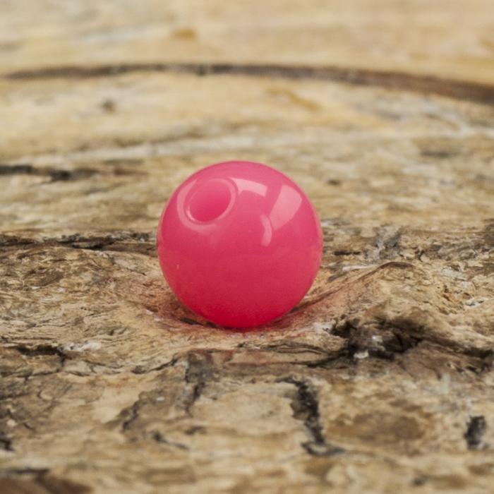 Rund, fluorescerande akrylpärla 5 mm, Rosa (50st)