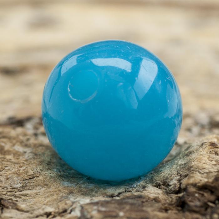 Rund, fluorescerande akrylpärla 6 mm, Blå (30st)