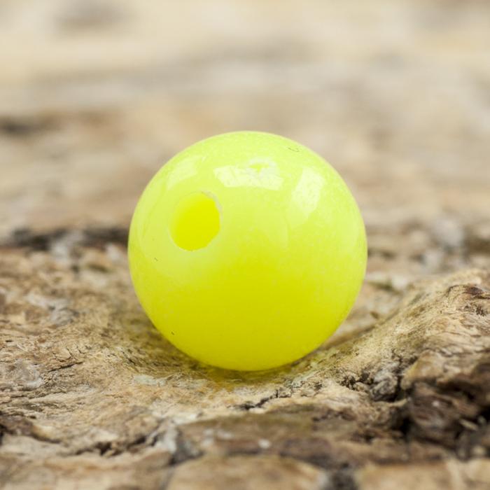 Rund, fluorescerande akrylpärla 5 mm, Gul (50st)