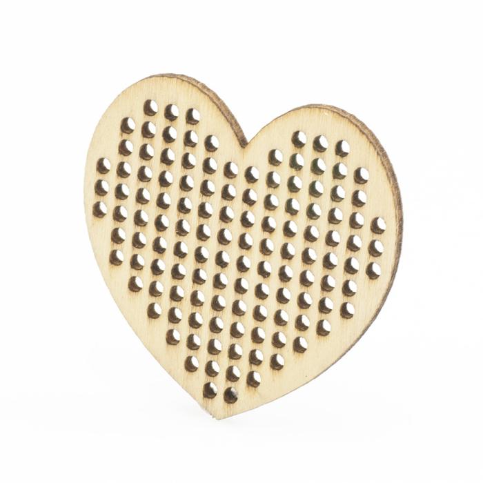 Träplatta för broderi hjärta 50x50x2mm (st)