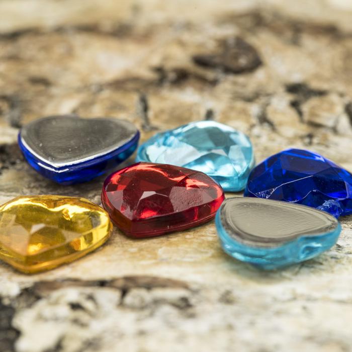 Cabochon Akryl Hjärta 10 mm, Färgmix (25st)