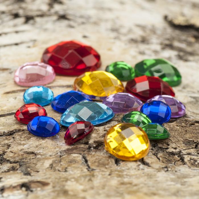 Cabochon Akryl Rund, Mix (5g)