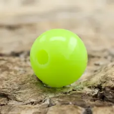 Rund, fluorescerande akrylpärla 5 mm, Gulgrön (50st)