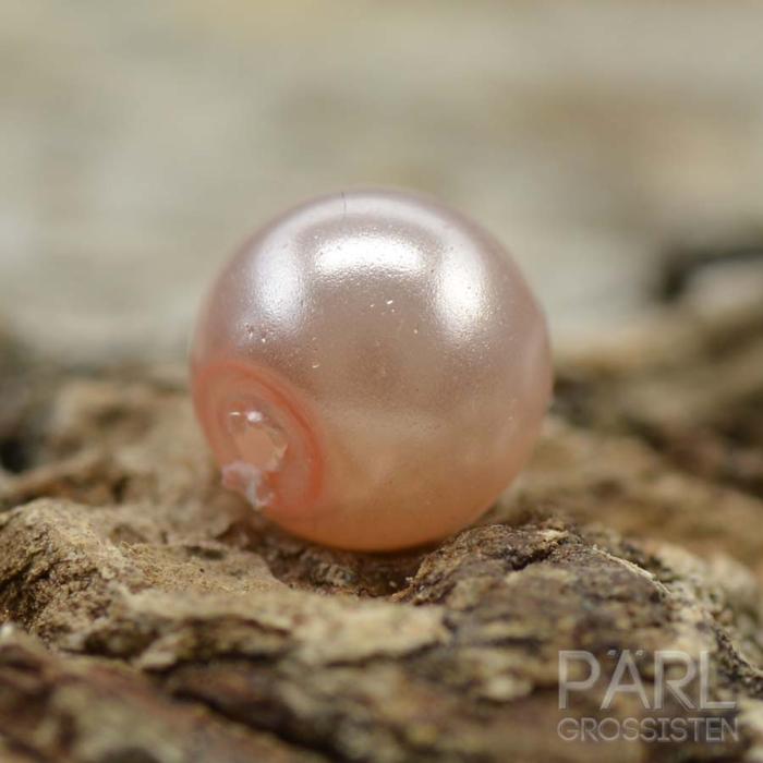 Vaxad glaspärla 4 mm, Rosa (40st)