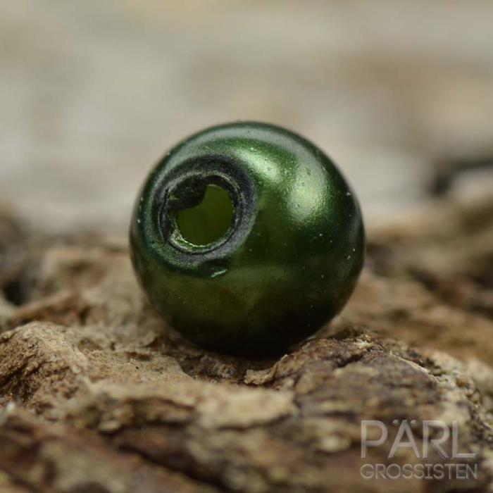 Vaxad glaspärla 4 mm, Grön (60st)