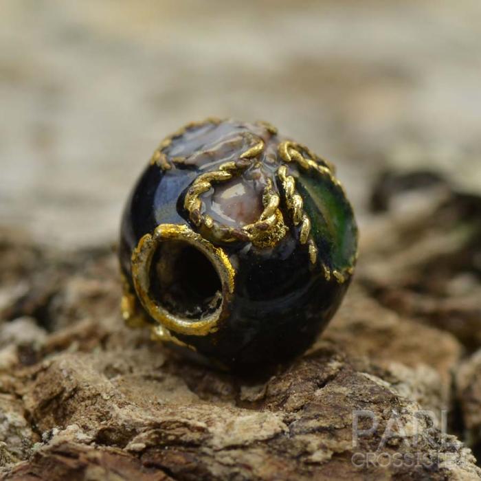Cloisonnepärla 5 mm, Svart (st)