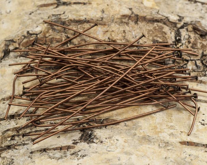Hattnål 63x0,8 mm, Antikkoppar (50st)