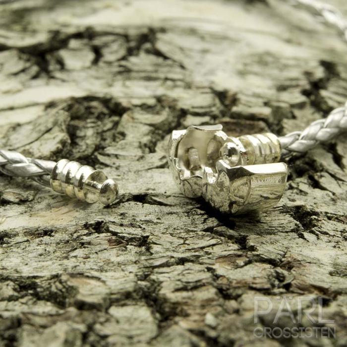 Armband läderimitation, Silver (st)
