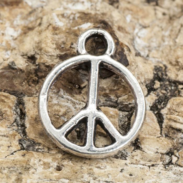 Berlock Peacemärke 15x12 mm, Antiksilver (10st)