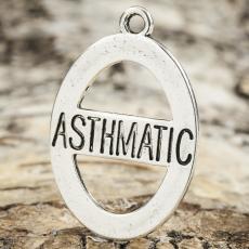 Berlock "ASTHMATIC" 33x23x1 mm, Antiksilver (st)