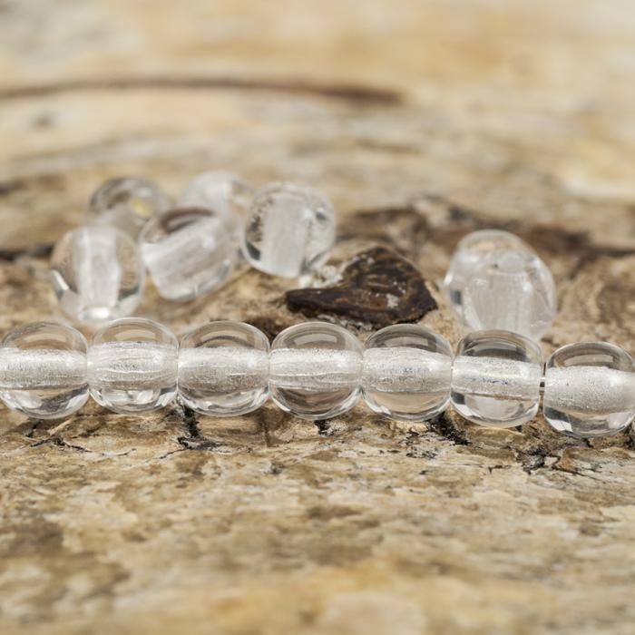 Glaspärla rund 4 mm, Klar (60st)
