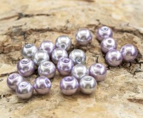 Vaxad glaspärla 6 mm, Lavendelmix (40st)