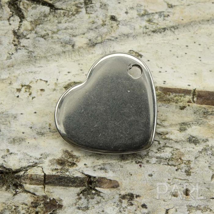 Tag Hjärta 11x10 mm, Rostfritt stål (st)
