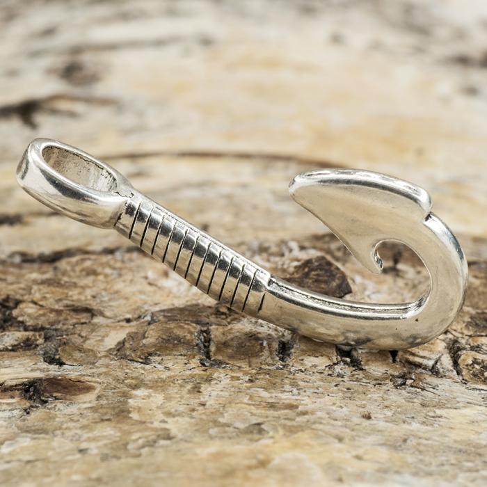 Haklås Fiskkrok 31x15 mm, Antiksilver (st)