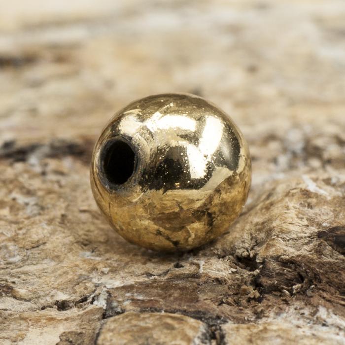 Rund akrylpärla 6 mm, Guld (50st)