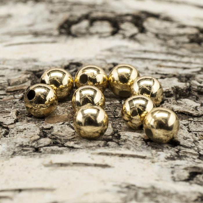 Rund akrylpärla 6 mm, Guld (50st)