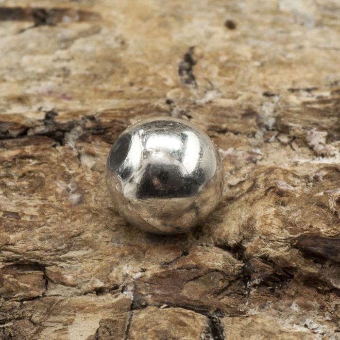 Rund akrylpärla 6 mm, Silver (50st)