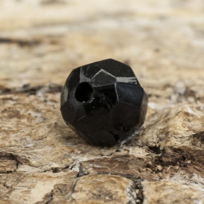 Akrylpärla facetterad opak 6 mm, Svart (50st)