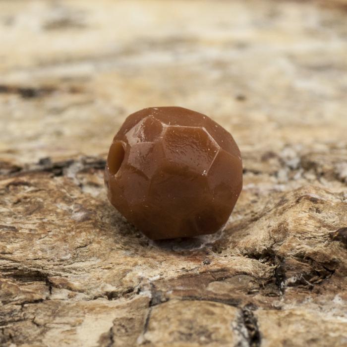 Akrylpärla facetterad opak 6 mm, Brun (50st)