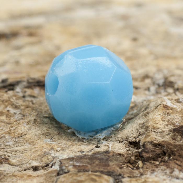 Akrylpärla facetterad opak 6 mm, Aqua (50st)