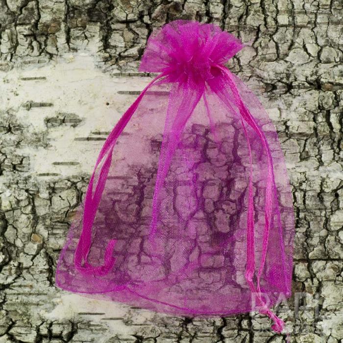 Tygpåse organza 12x10 cm, Cerise (st)